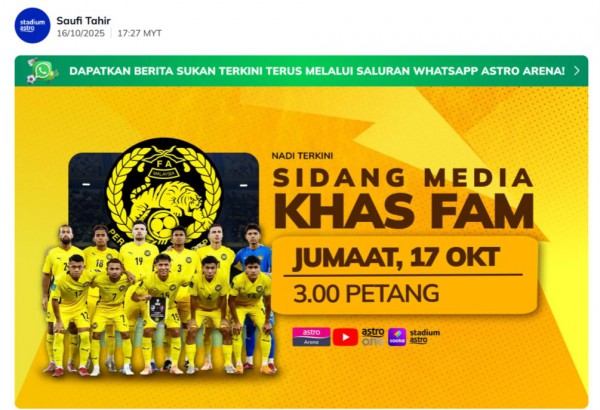 FAM bất ngờ họp báo phiên đặc biệt ngày 17.10, Chính phủ Malaysia hứa không rút tài trợ