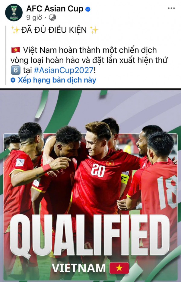 FIFA dí dỏm nhắc tên Hên Son Mạnh, AFC khen ngợi đội tuyển Việt Nam thắng hoàn hảo Malaysia