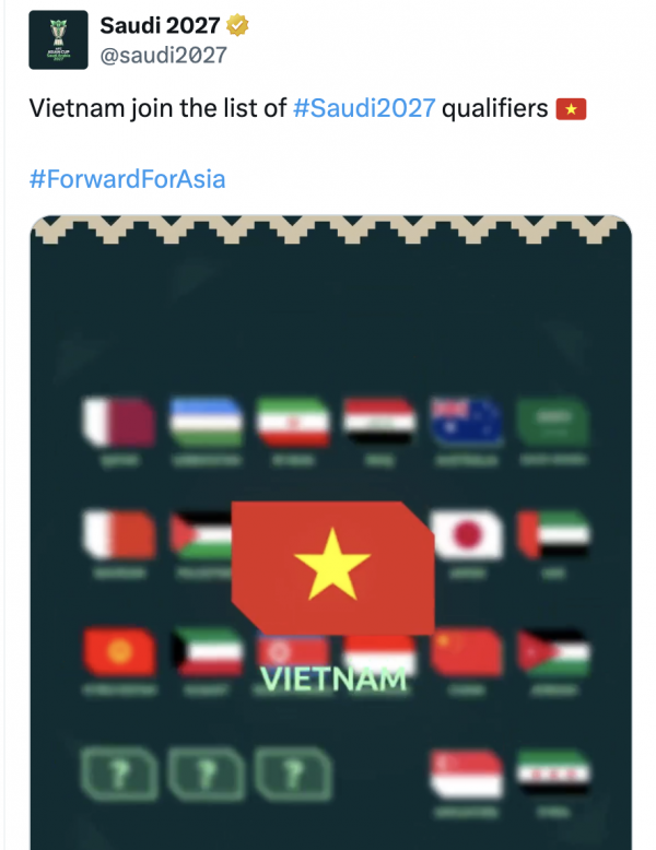 AFC thông báo đặc biệt về lễ bốc thăm Asian Cup 2027, đội tuyển Việt Nam nhóm hạt giống số 3